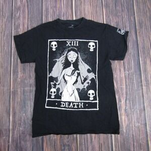 Corpse Bride Shirt Womens Small Black Gothic Death Tarot Tim Burton Movie Tee